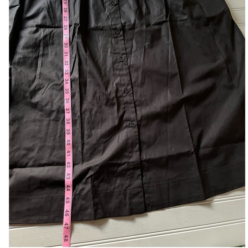 A New Day Short Sleeve Pleated Midi Shirtdress Womens XXL Black Collared NWOT - Picture 5 of 10